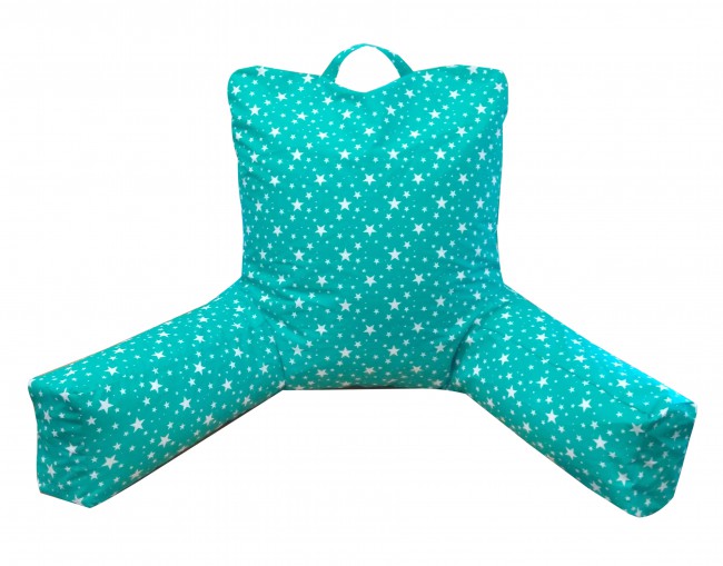 Кресло-подушка с подлокотниками Зеленая бязь звезды
