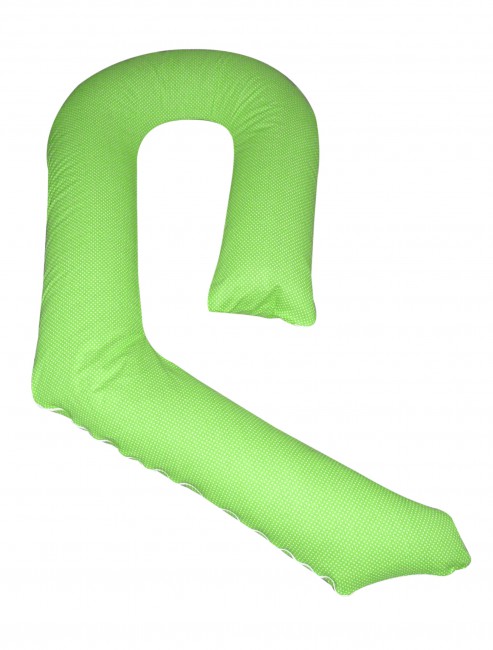 Подушка ГНЕЗДО в наволочке зеленый горошек