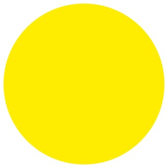Знак желтый круг для слабовидящих, наклейка 15см
