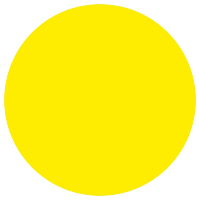 Знак желтый круг для слабовидящих, наклейка 15см