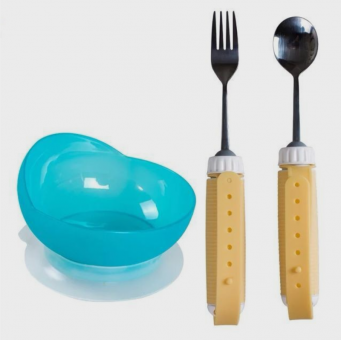 Набор посуды  для инвалидов миска - вилка - ложка