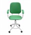 Кресло винтовое зеленое с подлокотниками